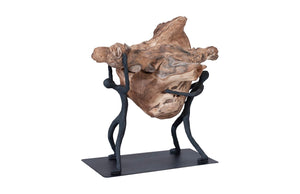 Phillips Collection Atlas Balancing Wood Sculpture - Mythical Endurance Inspired Design For Modern Interiors Black,Brown Wood Th100849