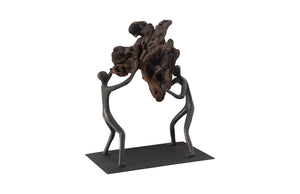 Phillips Collection Atlas Balancing Wood Sculpture - Mythical Endurance Inspired Design For Modern Interiors Black,Brown Wood Th100850
