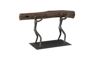 Phillips Collection Atlas Balancing Wood Sculpture - Mythical Endurance Inspired Design For Modern Interiors Brown,Black Wood Th100851