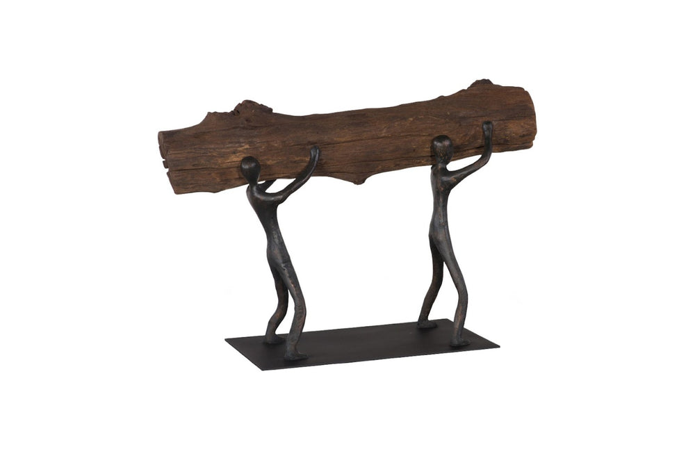 Phillips Collection Atlas Tabletop Sculpture - Log Lift Design with Base, Perfect for Modern Farmhouse & Industrial Decor TH100851
