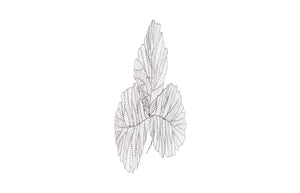 Phillips Collection Tri Leaf Metal Wall Sculpture Botanical Veined Copper Accent for Living Rooms Silver/Black Medium TH100856