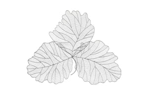 Phillips Collection Tri Leaf Metal Wall Sculpture Botanical Veined Copper Accent for Living Rooms Silver/Black Large TH100857