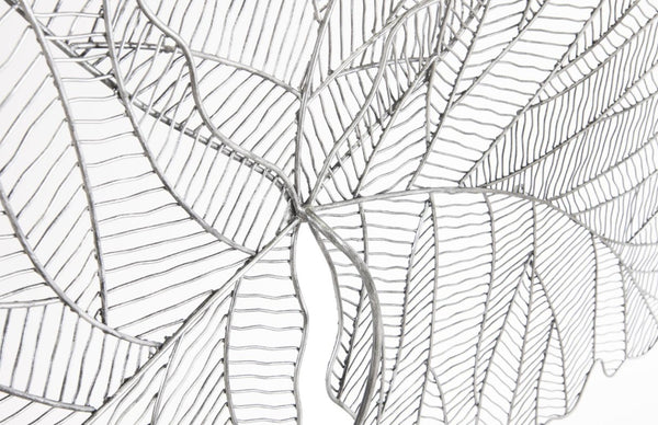 Phillips Collection Tri Leaf Metal Wall Sculpture Botanical Veined Copper Accent for Living Rooms Silver/Black Large TH100857