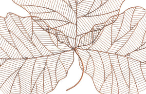 Phillips Collection Tri Leaf Metal Wall Sculpture Botanical Veined Copper Accent for Living Rooms Copper/Black Medium TH100859
