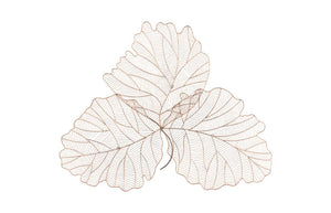 Phillips Collection Tri Leaf Large Hammered Metal Wall Sculpture Copper Black Organic Statement Piece TH100860