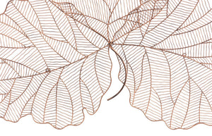 Phillips Collection Tri Leaf Large Hammered Metal Wall Sculpture Copper Black Organic Statement Piece TH100860