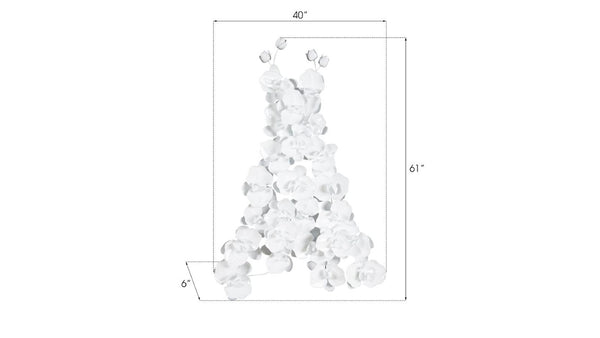 Phillips Collection Orchid Botanical Metal Wall Sculpture Handcrafted White Finish for Modern Living Spaces TH100861