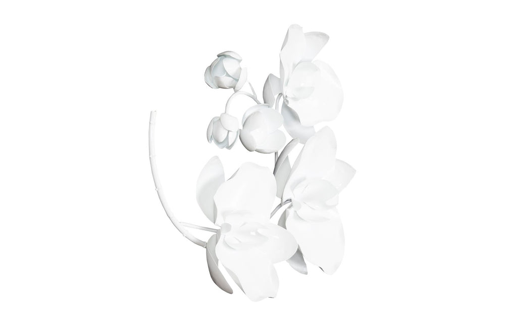 Phillips Collection Orchid Sprig Small White Metal Wall Art - Elegant Nature-inspired Decor For Modern Spaces White Metal Th100865