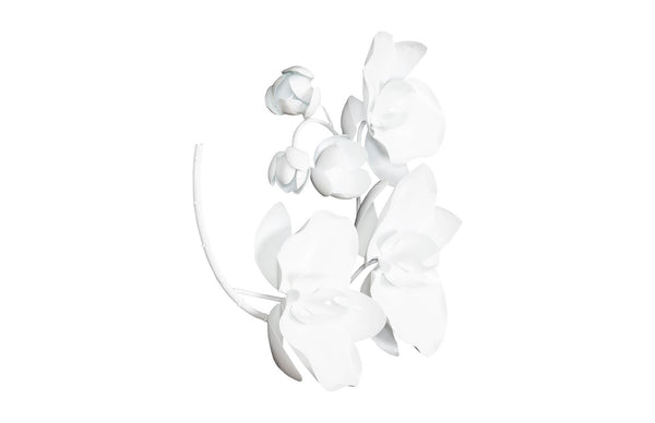 Phillips Collection Orchid Sprig Small White Metal Wall Art - Elegant Nature-inspired Decor For Modern Spaces White Metal Th100865