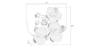 Phillips Collection Orchid Sprig Wall Art - Elegant Metal Floral Decor for Contemporary Home Aesthetics and Focal Points Small, Metal, White TH100865