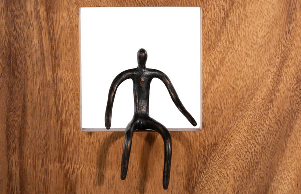Phillips Collection Atlas Wall Décor - Whimsical Leaning Figure Art In Bronze Finish For Modern And Farmhouse Interiors Brown Wood ,Chamcha Wood Th101650