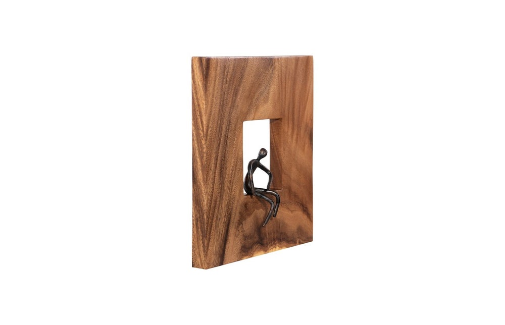 Phillips Collection Atlas Wall Décor - Modern Sculptural Accent in Bronze Metal & Reclaimed Wood for Contemporary Spaces TH101651