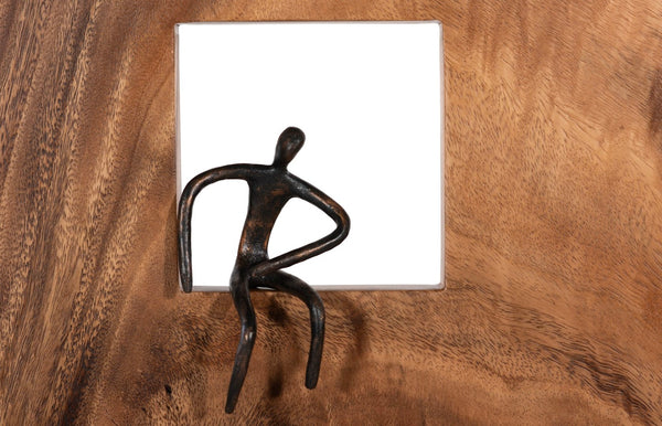 Phillips Collection Atlas Wall Décor - Whimsical Leaning Figure Art In Bronze Finish For Modern And Farmhouse Interiors Brown Wood ,Chamcha Wood Th101651