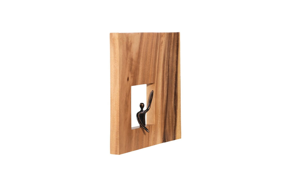 Phillips Collection Atlas Wall Décor - Abstract Bronze Metal & Reclaimed Wood Frame for Modern Farmhouse Styling TH101653