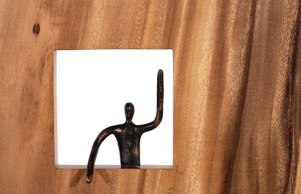 Phillips Collection Atlas Wall Décor - Whimsical Leaning Figure Art In Bronze Finish For Modern And Farmhouse Interiors Brown Wood ,Chamcha Wood Th101653