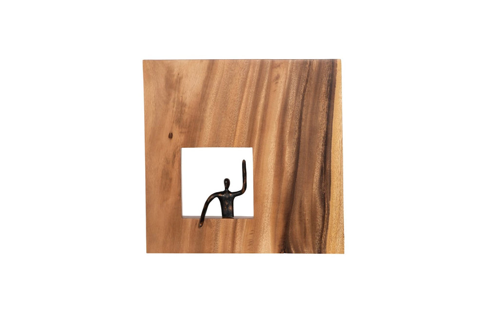 Phillips Collection Atlas Wall Décor - Abstract Bronze Metal & Reclaimed Wood Frame for Modern Farmhouse Styling TH101653