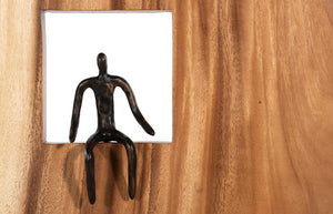 Phillips Collection Atlas Wall Décor - Whimsical Leaning Figure Art In Bronze Finish For Modern And Farmhouse Interiors Brown Wood ,Chamcha Wood Th101654