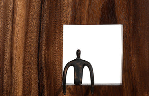 Phillips Collection Atlas Wall Décor - Abstract Metal Figure in Reclaimed Wood Frame for Modern Farmhouse Style TH101655