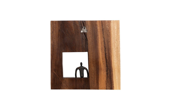 Phillips Collection Atlas Wall Décor - Abstract Metal Figure in Reclaimed Wood Frame for Modern Farmhouse Style TH101655