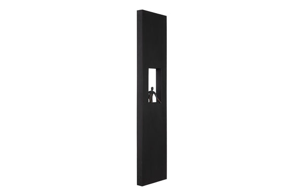 Phillips Collection Atlas Wall Decor - Modern Bronze Abstract Figure on Black Plate for Chic Home Styling & Display TH101656