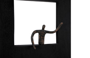 Phillips Collection Atlas Wall Decor - Slim Abstract Metal Figure on Black Plate for Modern & Farmhouse Interiors TH101657
