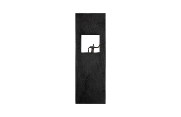 Phillips Collection Atlas Wall Decor - Slim Abstract Metal Figure on Black Plate for Modern & Farmhouse Interiors TH101657