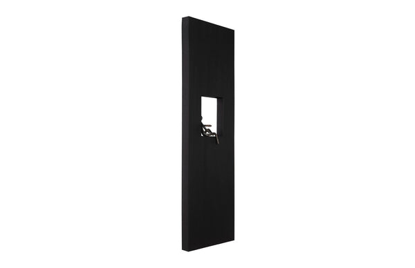 Phillips Collection Atlas Wall Decor - Slim Abstract Metal Figure on Black Plate, Modern Art for Contemporary Spaces TH101658