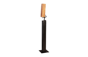 Phillips Collection Atlas Pole Sculpture - Striking Vertical Accent of Chamcha Wood & Black Metal for Modern Interiors TH101660