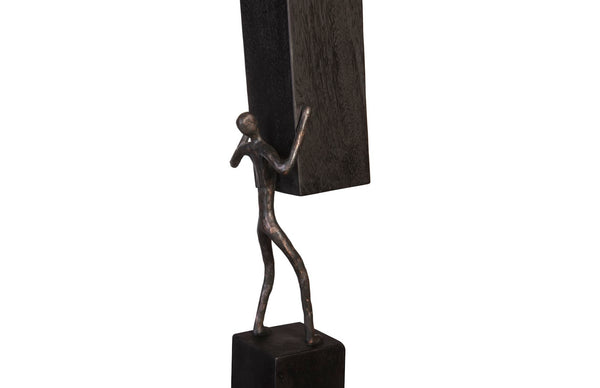 Phillips Collection Atlas Pole Sculpture - Handcrafted Modern Organic Art Piece in Reclaimed Wood & Metal Base for Unique Interiors TH101661