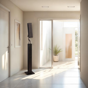 Phillips Collection Atlas Pole Sculpture - Handcrafted Modern Organic Art Piece in Reclaimed Wood & Metal Base for Unique Interiors TH101661