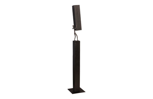 Phillips Collection Atlas Pole Sculpture - Handcrafted Modern Organic Art Piece in Reclaimed Wood & Metal Base for Unique Interiors TH101661
