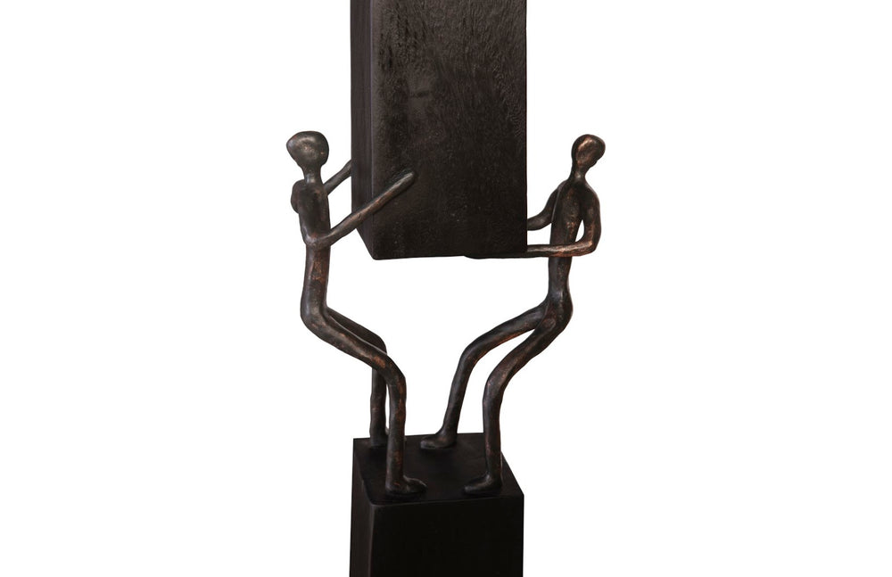 Phillips Collection Atlas Pole Sculpture - Handcrafted Chamcha Wood Art Piece for Modern, Farmhouse & Industrial Decor TH101662