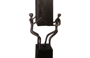 Phillips Collection Atlas Pole Sculpture - Handcrafted Chamcha Wood Art Piece for Modern, Farmhouse & Industrial Decor TH101662
