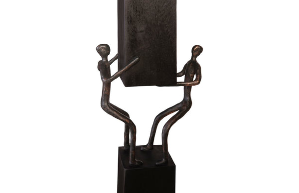 Phillips Collection Atlas Pole Sculpture - Handcrafted Chamcha Wood Art Piece for Modern, Farmhouse & Industrial Decor TH101662