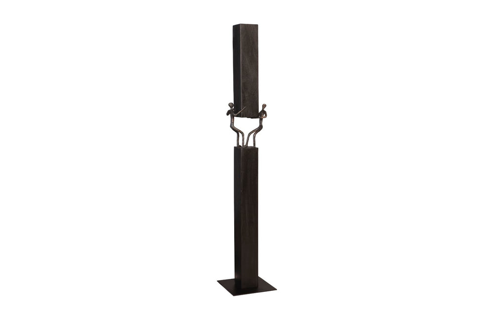 Phillips Collection Atlas Pole Sculpture - Handcrafted Chamcha Wood Art Piece for Modern, Farmhouse & Industrial Decor TH101662