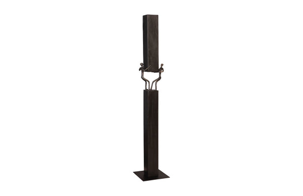 Phillips Collection Atlas Pole Sculpture - Handcrafted Chamcha Wood Art Piece for Modern, Farmhouse & Industrial Decor TH101662