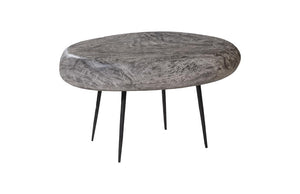 Phillips Collection Skipping Stone Live Edge Chamcha Wood Side Table with Forged Metal Legs Organic Modern TH101664