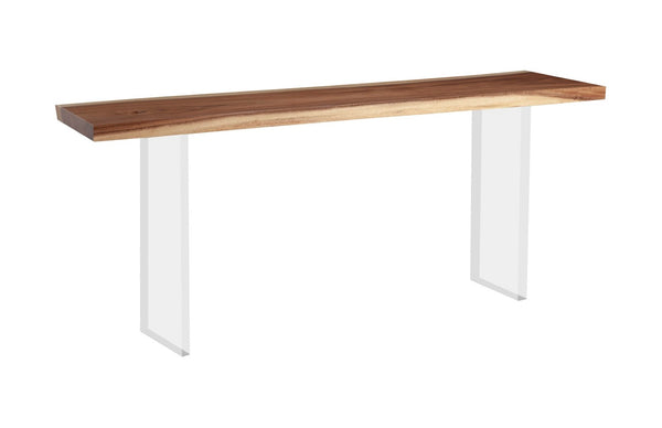 Phillips Collection Floating Console Table with Acacia Wood Top and Sleek Acrylic Legs – Perfect for Modern Spaces! TH101689