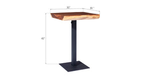Phillips Collection Cafe Bar Table – Rustic Chamcha Wood Top with Sturdy Iron Legs for Stylish Dining & Entertaining TH101823