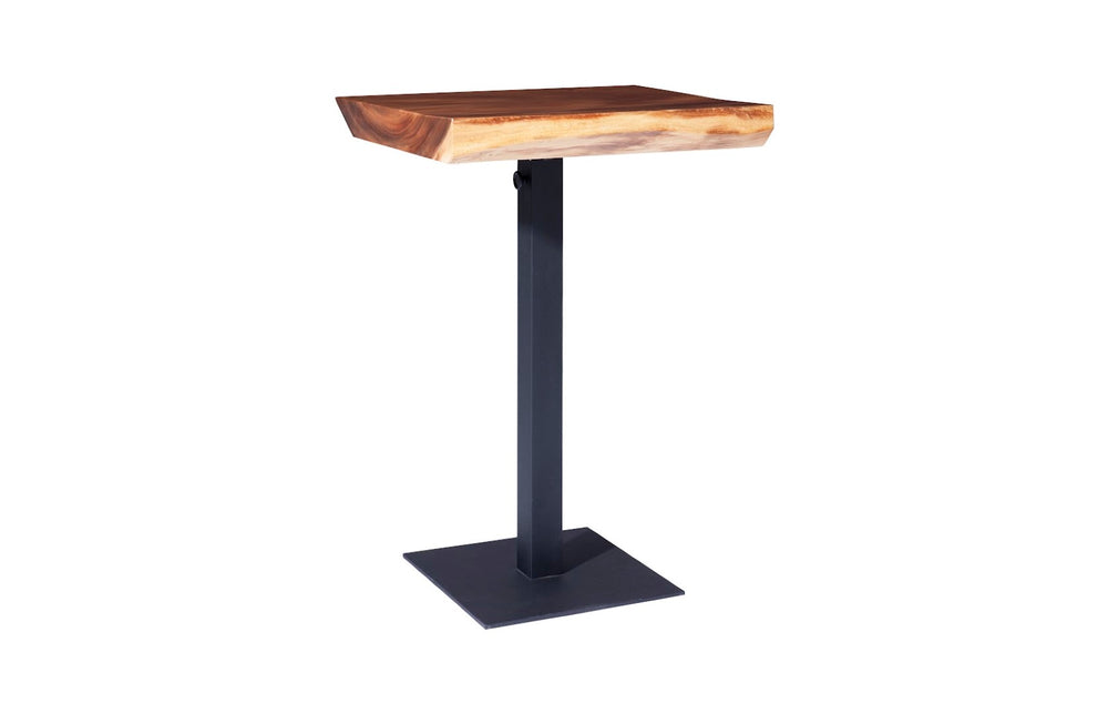 Phillips Collection Cafe Bar Table With Metal Legs – Rustic Chamcha Wood Design For Stylish Gatherings & Comfort Black Wood ,Chamcha Wood Th101823