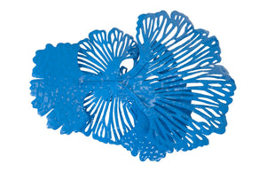 Phillips Collection Flower Wall Art Sculpture - Intricate Filigree Design for Modern Organic Home Decor, 18 Inches Small, Blue, Metal TH101833