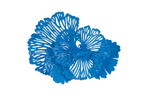 Phillips Collection Flower Wall Art Sculpture - Intricate Filigree Design for Modern Organic Home Decor, 18 Inches Small, Blue, Metal TH101833