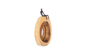 Phillips Collection Atlas Cross Cut Mirror – Unique Chamcha Wood Frame with Whimsical Bronze Metal Detail for Home Décor Small, Full Man TH101835