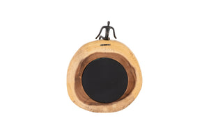 Phillips Collection Atlas Cross Cut Mirror – Unique Chamcha Wood Frame with Whimsical Bronze Metal Detail for Home Décor Small, Full Man TH101835