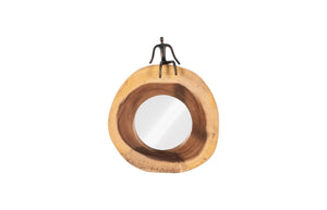 Phillips Collection Atlas Cross Cut Mirror – Unique Chamcha Wood Frame with Whimsical Bronze Metal Detail for Home Décor Small, Full Man TH101835