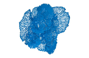 Phillips Collection Flower Wall Art Sculpture - Intricate Filigree Design for Modern Organic Home Decor, 18 Inches Large, Blue, Metal TH101837