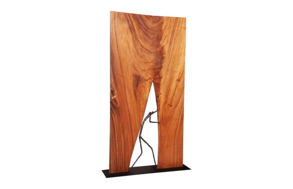 Phillips Collection Atlas Decorative Room Screen - Unique Chamcha Wood With Whimsical Bronze Accent For Modern Spaces Brown,Black Wood ,Chamcha Wood Th101839