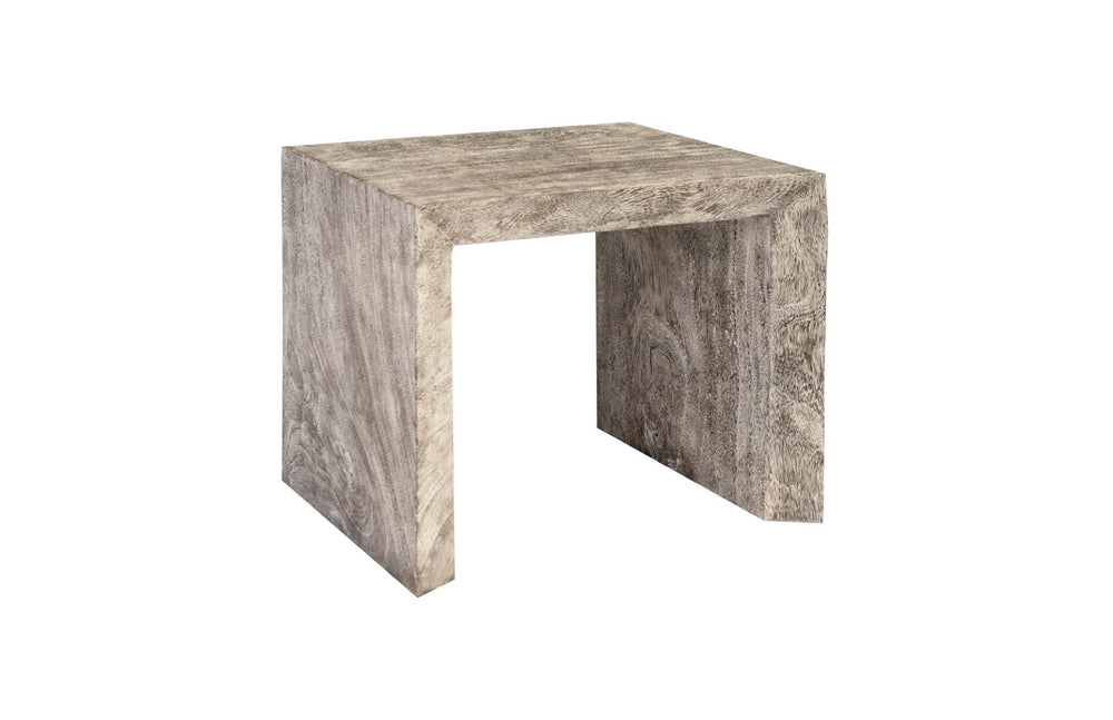 Phillips Collection Waterfall Side Table – Sculptural Modern Accent in Soft Gray Chamcha Wood for Versatile Elegance Gray Stone TH101897
