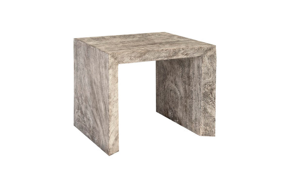 Phillips Collection Waterfall Side Table – Sculptural Modern Accent in Soft Gray Chamcha Wood for Versatile Elegance Gray Stone TH101897