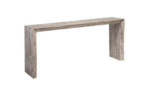 Phillips Collection Waterfall Console Table – Modern Organic Design in Solid Chamcha Wood for Your Elegant Living Space Gray Stone TH101898